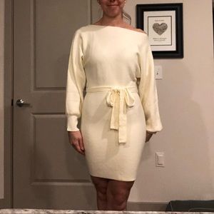 White Sweater Dress - Short - Size Small